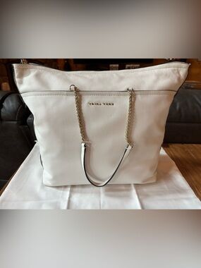 Trina Turk White Chain-Handle Tote Bag